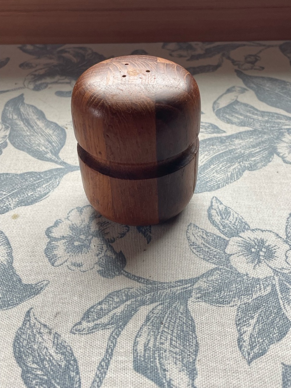 Vintage Two-Tone Wooden Salt Shaker Mid-Century Scandinavian